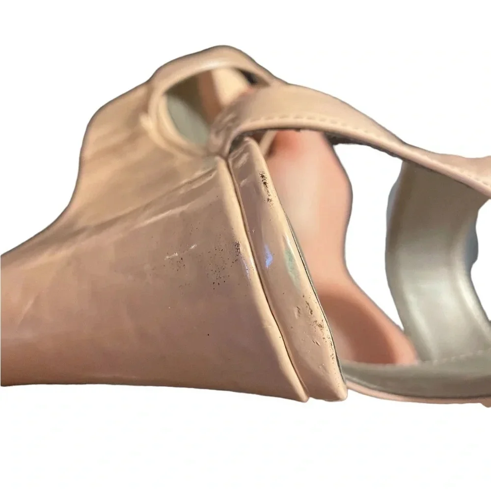 MICHAEL ANTONIO PATENT NUDE WEDGES